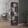 High Gloss Grey Book Cabinet & Room Divider - 45x24x159 cm