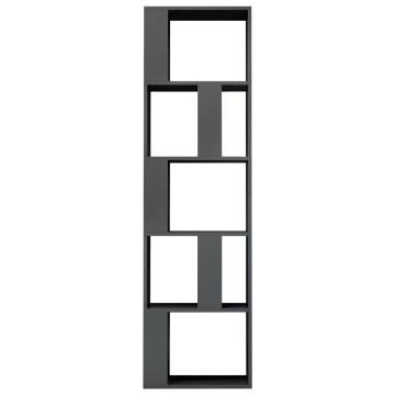 High Gloss Grey Book Cabinet & Room Divider - 45x24x159 cm