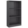 3-Tier High Gloss Grey Book Cabinet | Stylish & Durable Storage