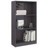 3-Tier High Gloss Grey Book Cabinet | Stylish & Durable Storage