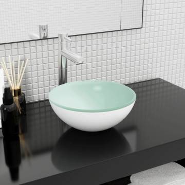 White Tempered Glass Basin 30x12 cm - Stylish & Durable