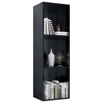 High Gloss Black Book & TV Cabinet - 36x30x114 cm | HipoMarket