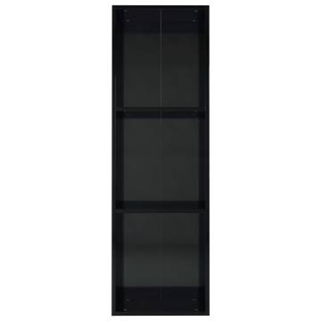 High Gloss Black Book & TV Cabinet - 36x30x114 cm | HipoMarket