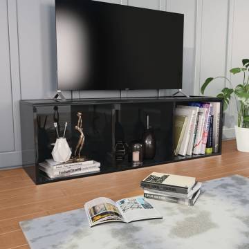 High Gloss Black Book & TV Cabinet - 36x30x114 cm | HipoMarket