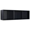 High Gloss Black Book & TV Cabinet - 36x30x114 cm | HipoMarket