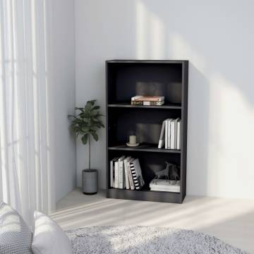 3-Tier Grey Book Cabinet - Stylish & Practical Storage