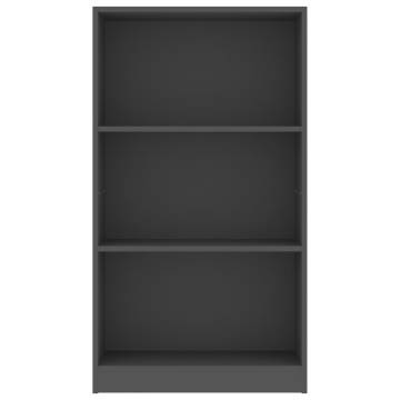 3-Tier Grey Book Cabinet - Stylish & Practical Storage