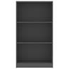 3-Tier Grey Book Cabinet - Stylish & Practical Storage