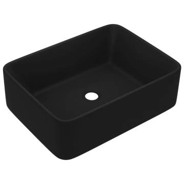 Luxury Matt Black Ceramic Wash Basin - 41x30 cm