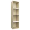 Stylish White & Sonoma Oak Book Cabinet - 36x30x114 cm