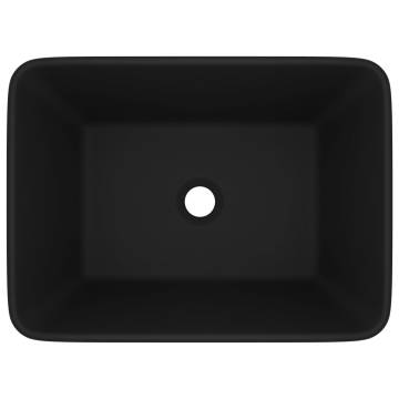 Luxury Matt Black Ceramic Wash Basin - 41x30 cm