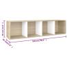 Stylish White & Sonoma Oak Book Cabinet - 36x30x114 cm