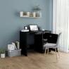 Modern High Gloss Black Desk - 100x50x76 cm - Engineered Wood