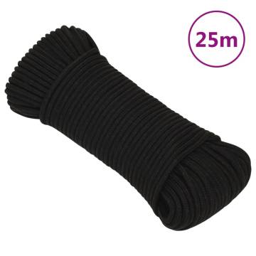 Work Rope Black 3mm 25m Polyester - Durable & Versatile