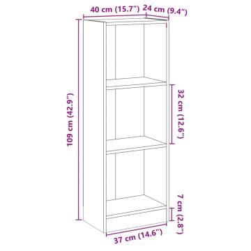 Stylish 3-Tier Grey Book Cabinet | Engineered Wood | HipoMarket