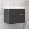  Sink Cabinet High Gloss Grey 60x38.5x46 cm Engineered Wood Colour high gloss grey Size 60 x 38.5 x 46 cm Number of 1 Number of Pieces 