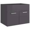 High Gloss Grey Sink Cabinet - 60x38.5x46 cm | HipoMarket