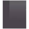 High Gloss Grey Sink Cabinet - 60x38.5x46 cm | HipoMarket