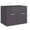 High Gloss Grey Sink Cabinet - 60x38.5x46 cm | HipoMarket