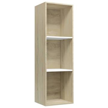 Book Cabinet / TV Cabinet - White & Sonoma Oak | Hipo Market