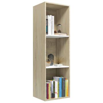 Book Cabinet / TV Cabinet - White & Sonoma Oak | Hipo Market