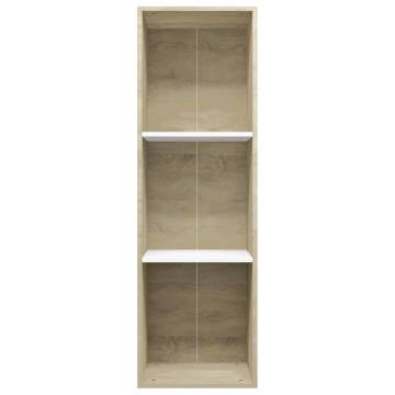 Book Cabinet / TV Cabinet - White & Sonoma Oak | Hipo Market