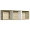 Book Cabinet / TV Cabinet - White & Sonoma Oak | Hipo Market