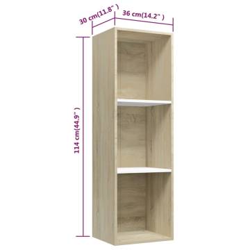 Book Cabinet / TV Cabinet - White & Sonoma Oak | Hipo Market