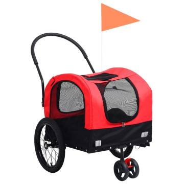 2-in-1 Pet Bike Trailer & Jogging Stroller - Red & Black