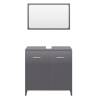 Stylish High Gloss Grey Bathroom Furniture Set | HipoMarket