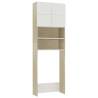 Washing Machine Cabinet White & Sonoma Oak - Sleek Design