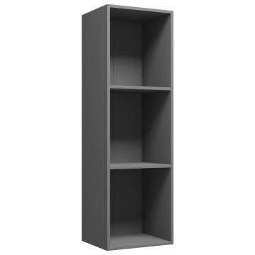 Grey Book Cabinet & TV Cabinet - 36x30x114 cm - Engineered Wood