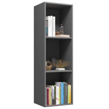 Grey Book Cabinet & TV Cabinet - 36x30x114 cm - Engineered Wood