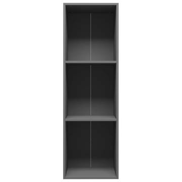 Grey Book Cabinet & TV Cabinet - 36x30x114 cm - Engineered Wood