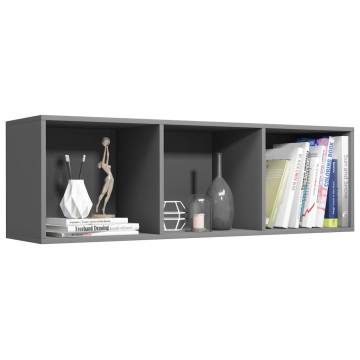 Grey Book Cabinet & TV Cabinet - 36x30x114 cm - Engineered Wood