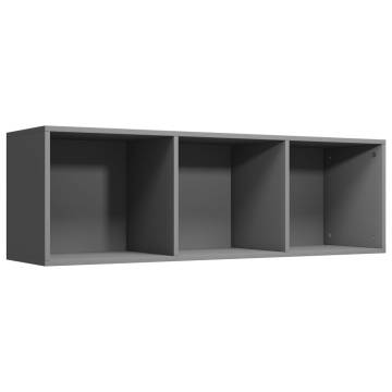 Grey Book Cabinet & TV Cabinet - 36x30x114 cm - Engineered Wood