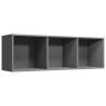 Grey Book Cabinet & TV Cabinet - 36x30x114 cm - Engineered Wood