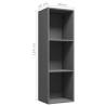 Grey Book Cabinet & TV Cabinet - 36x30x114 cm - Engineered Wood