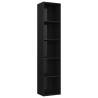 Stylish High Gloss Black Book Cabinet - 40x30x189 cm