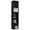 Stylish High Gloss Black Book Cabinet - 40x30x189 cm