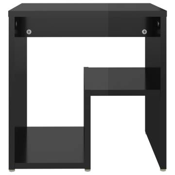 High Gloss Black Bed Cabinets - 2 pcs | HipoMarket