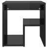 High Gloss Black Bed Cabinets - 2 pcs | HipoMarket