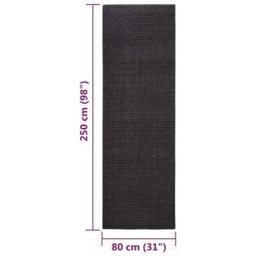 Sisal Rug for Scratching Post - Black 80x250 cm | HipoMarket