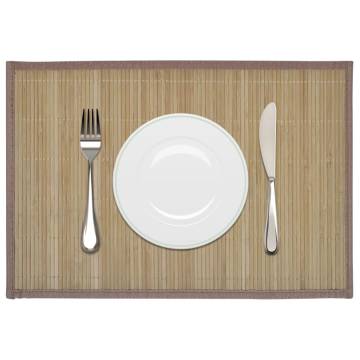 6 Bamboo Placemats 30x45 cm - Modern Brown Table Decor