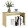 Modern White and Sonoma Oak Side Table | 59x36x38 cm