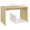 Modern White and Sonoma Oak Side Table | 59x36x38 cm