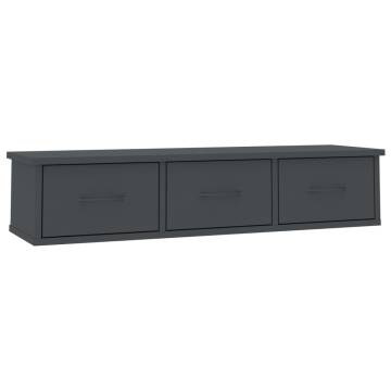 Wall-Mounted Drawer Shelf Grey - Stylish Storage Solution