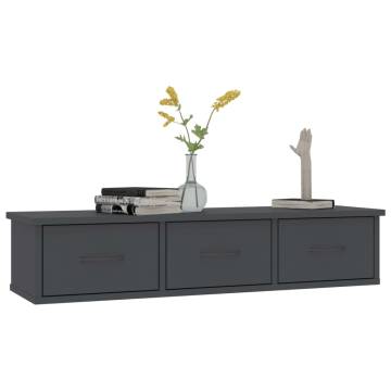 Wall-Mounted Drawer Shelf Grey - Stylish Storage Solution