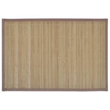 6 Bamboo Placemats 30x45 cm - Modern Brown Table Decor