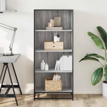 Stylish Grey Sonoma Bookcase - 60x35x139 cm | Hipomarket